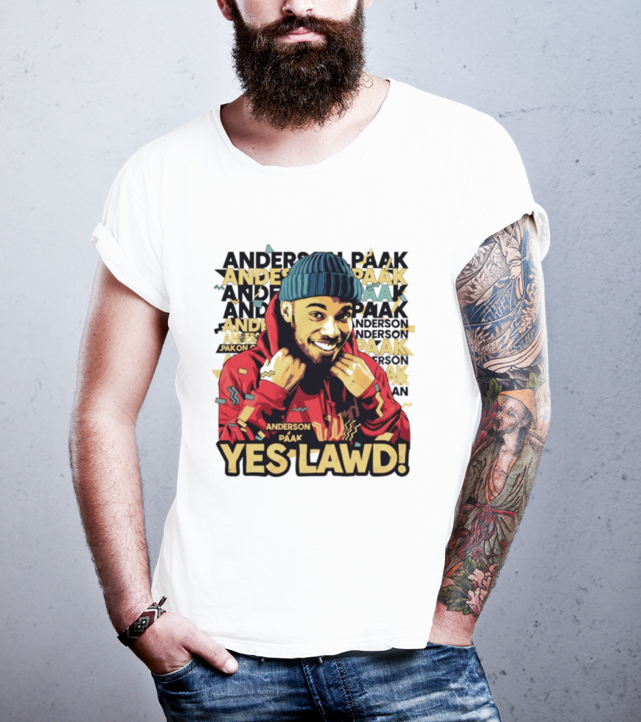 Anderson Paak Yes Lawd Blue Hat Red T-Shirt