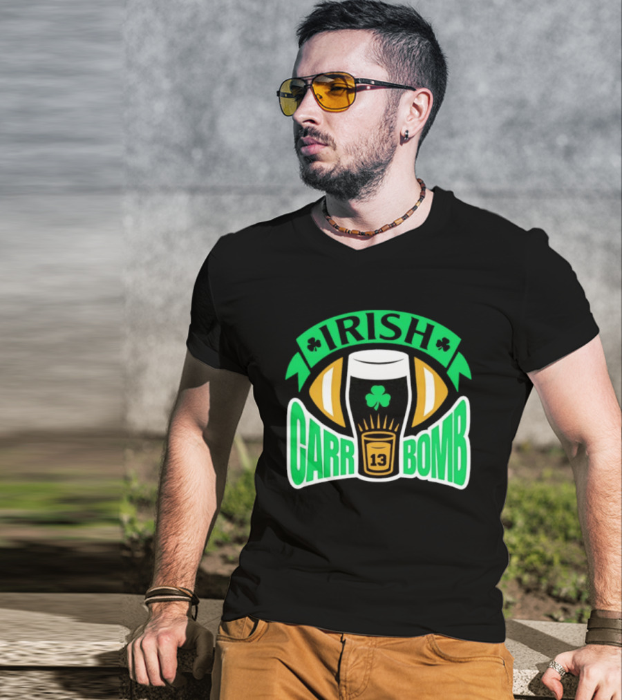 Irish Carr Bomb Football Beer Pint 13 Shamrock Luck T-Shirt