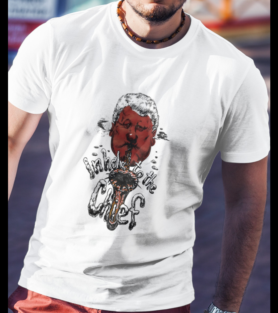Inhale To The Chief Bill Clinton Caricature Smoking Pipe T-Shirt