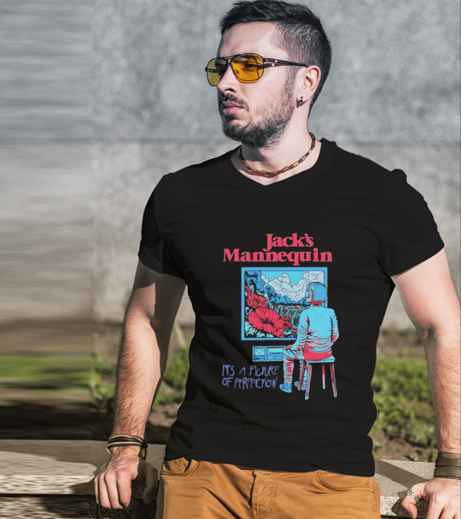 Jack's Mannequin It's A Picture Of Perfection Vibrant Robot Art Scene T-Shirt