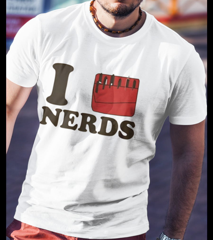 I Heart Red Pocket Nerds Cat Valentine T-Shirt