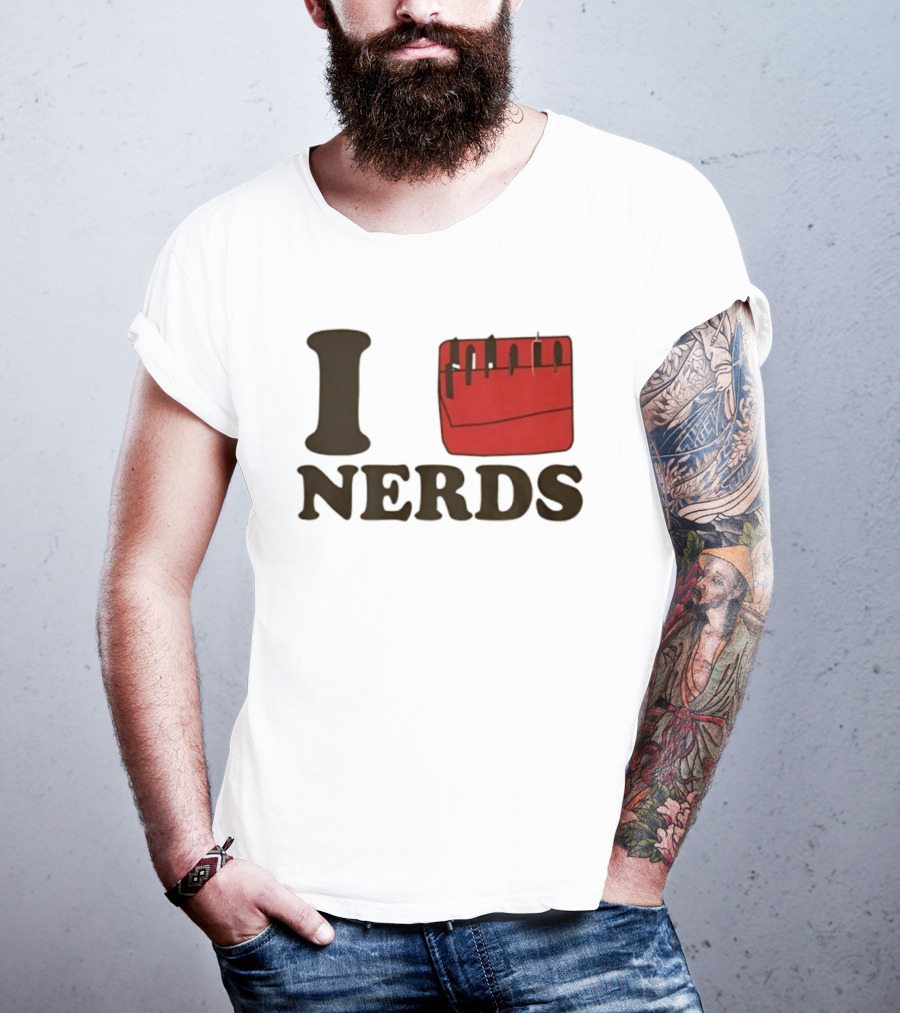 I Heart Red Pocket Nerds Cat Valentine T-Shirt