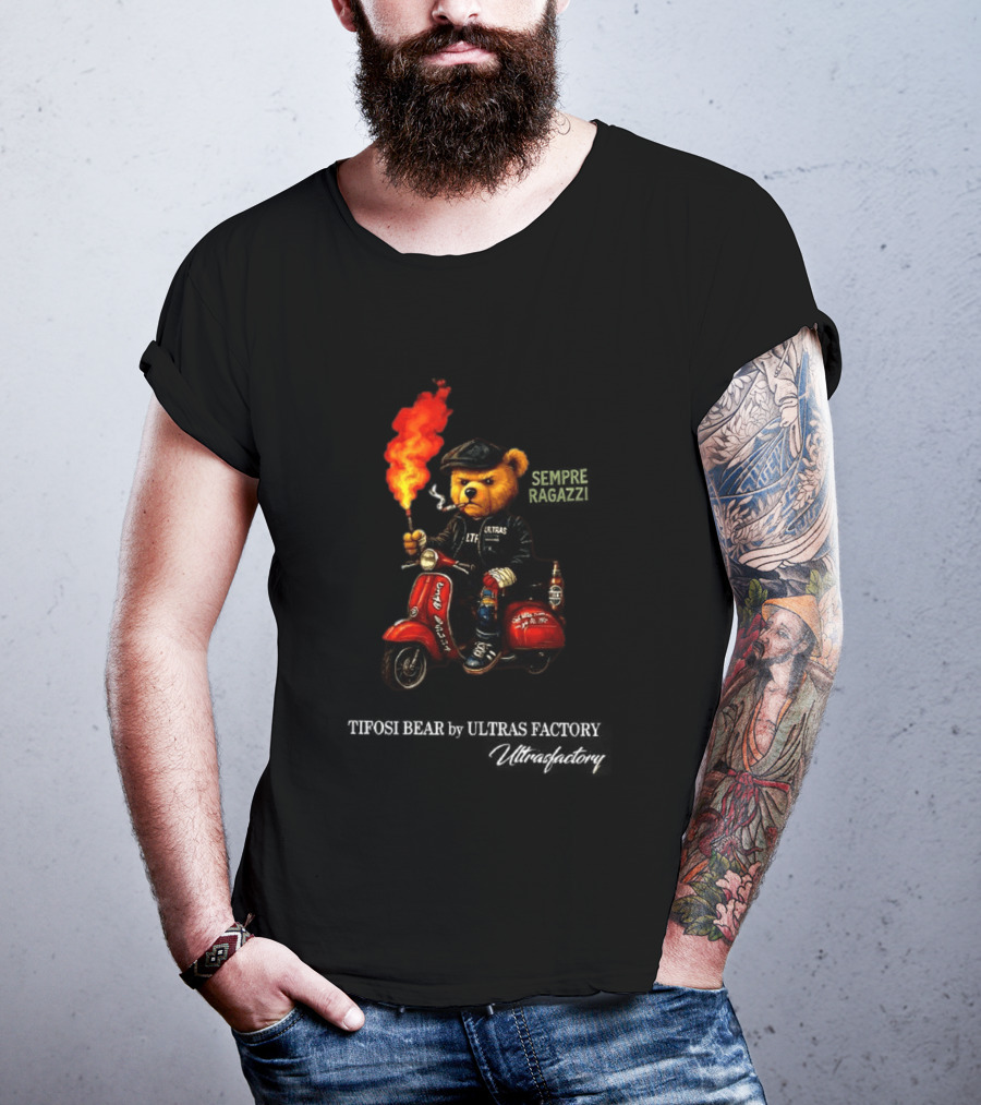 Tifosi Bear Vespa Scooter Ultras Factory Fan With Flare T-Shirt