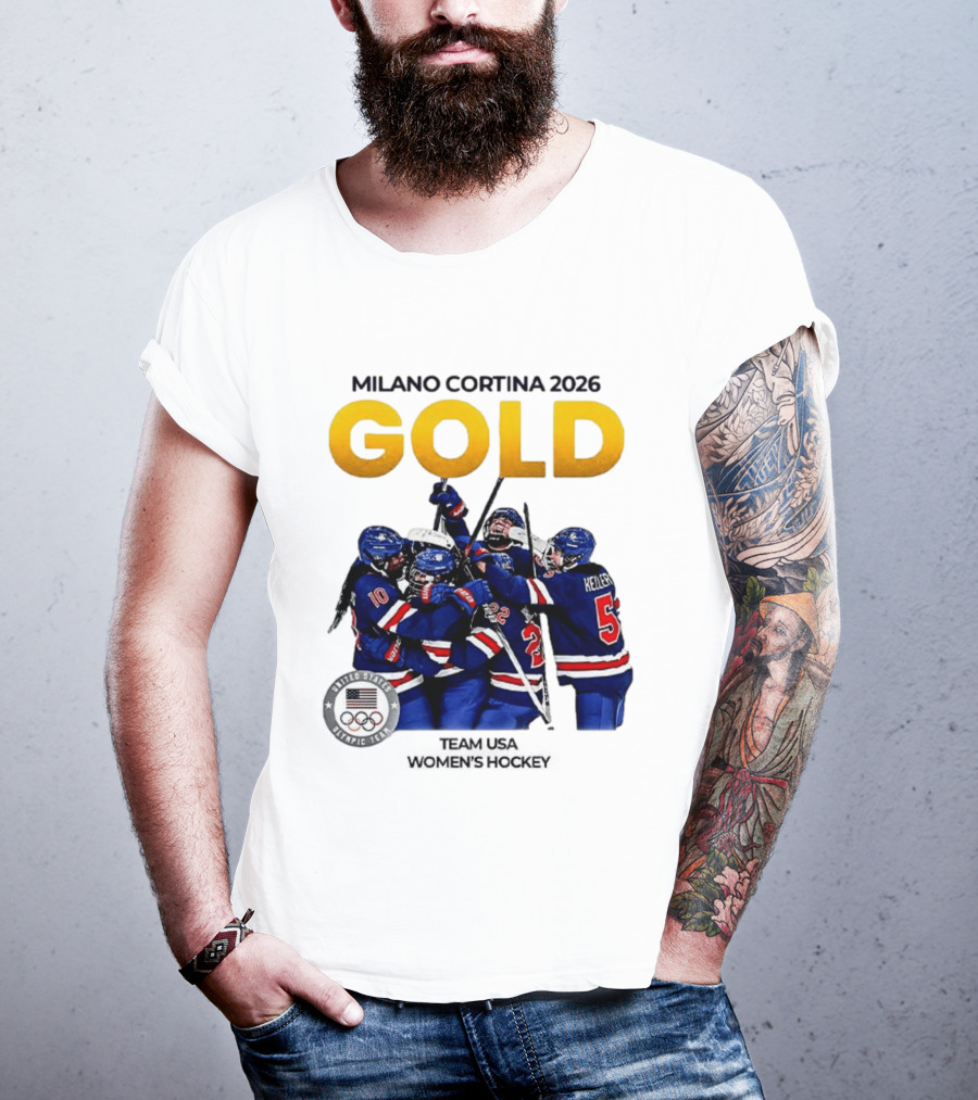 Milano Cortina 2026 Gold Team USA Women's Hockey T-Shirt