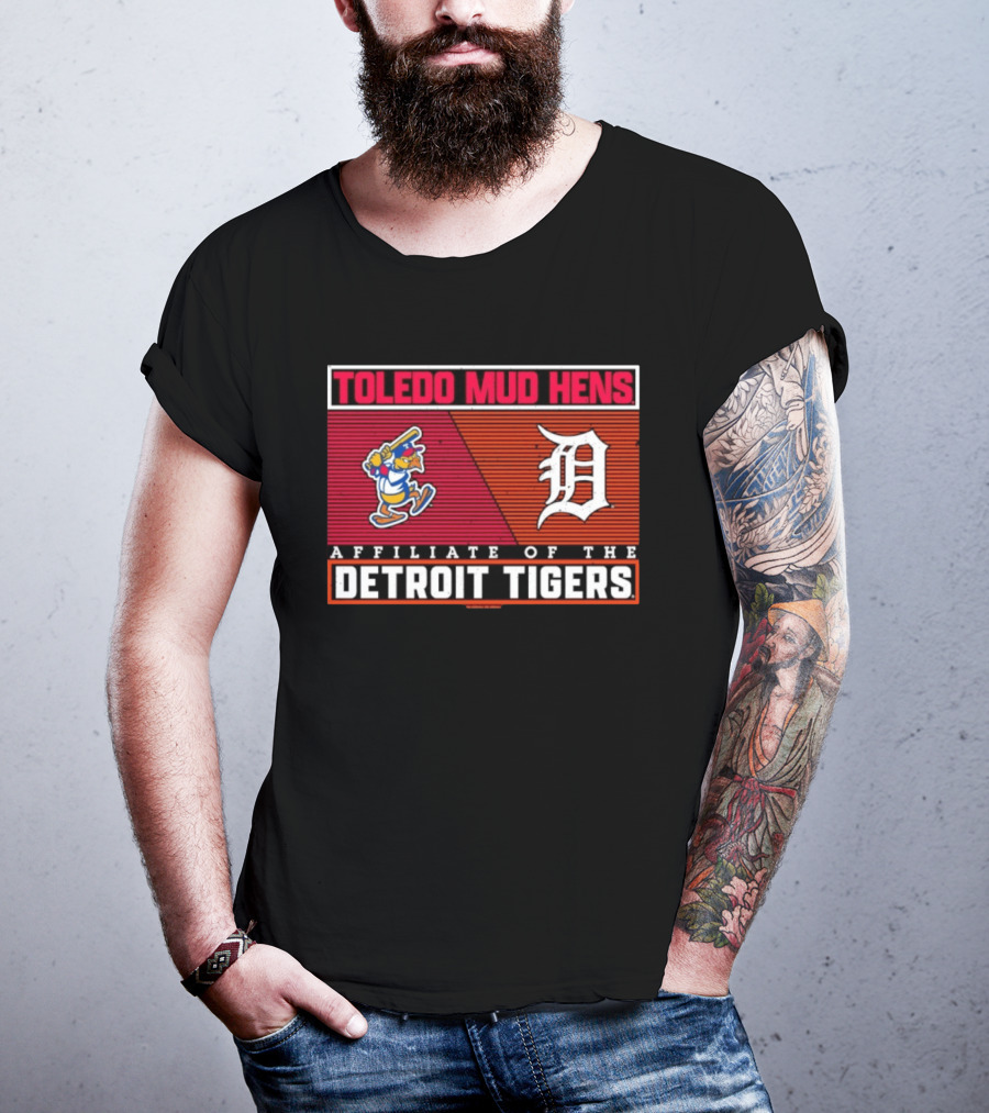 Toledo Mud Hens Detroit Tigers Affiliate Baseball Team Logo Retro Cartoon Bird T-Shirt