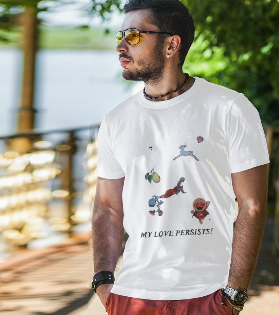 Monkey Punch Anpanman Yoshi My Love Persists Deer Fruit T-Shirt