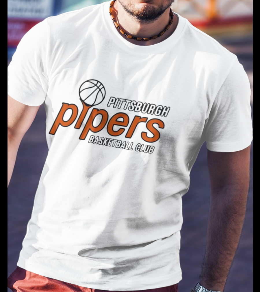 Pittsburgh Pipers Basketball Club Retro Team Branding T-Shirt