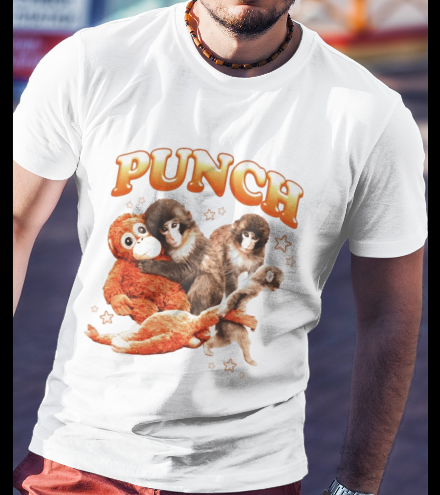 Punch Monkey Trio Surrounded By Stars T-Shirt