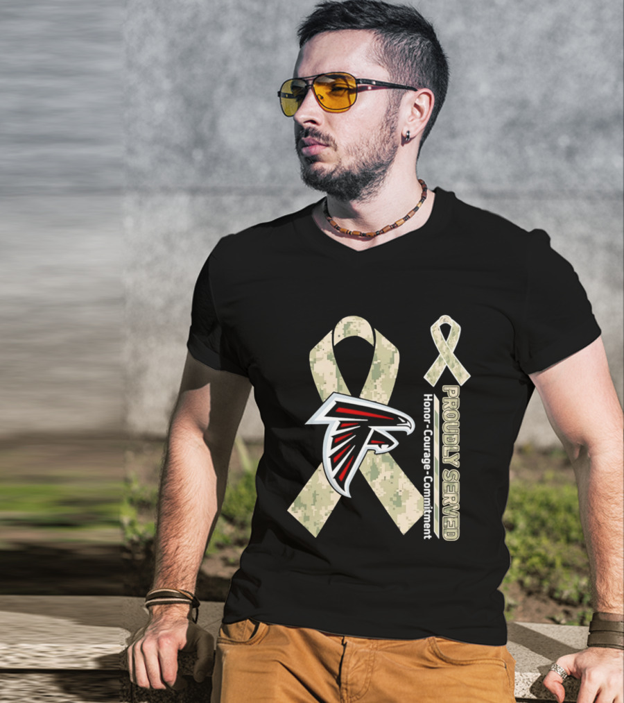 Atlanta Falcons Camo Ribbon Honor Courage Commitment T-Shirt