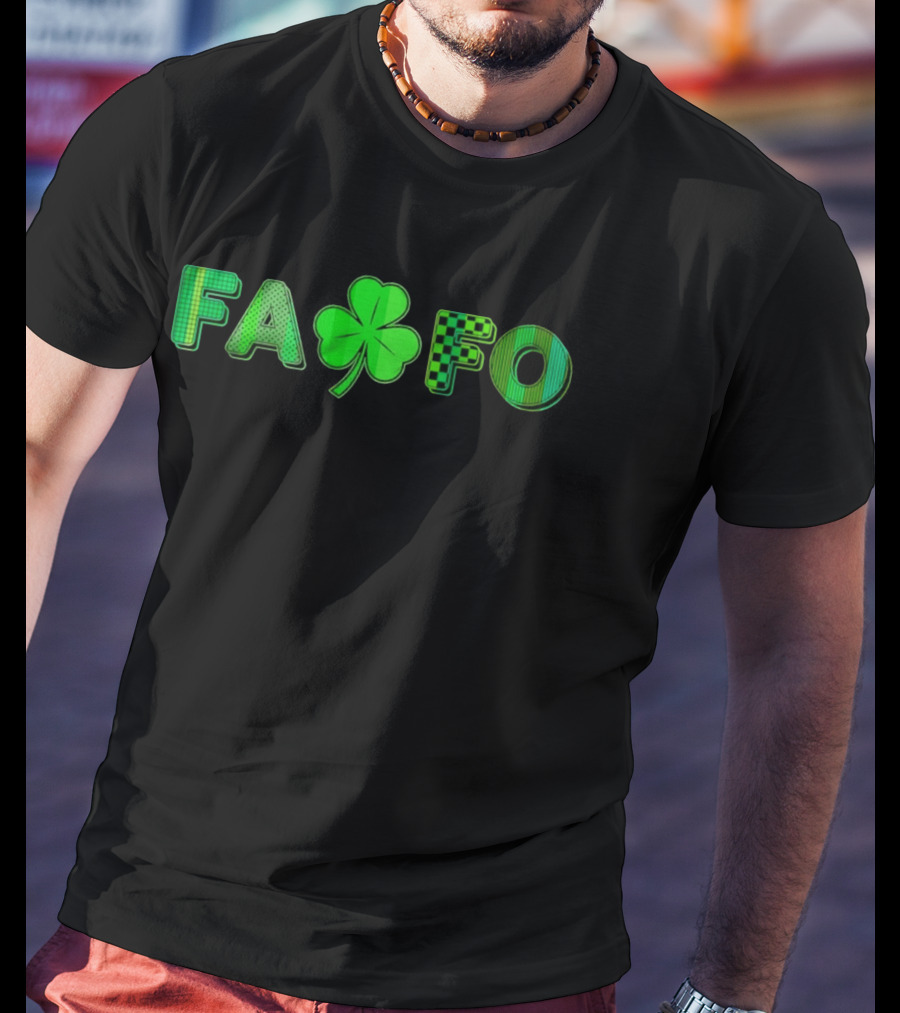 FAFO Clover St Paddy St Patrick's Day Checkered Green T-Shirt