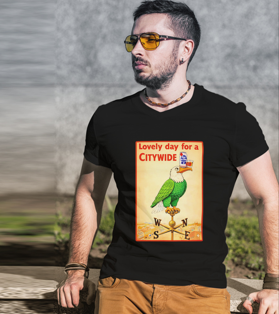 Lovely Day For A Citywide Pabst Blue Ribbon Beer Eagle T-Shirt