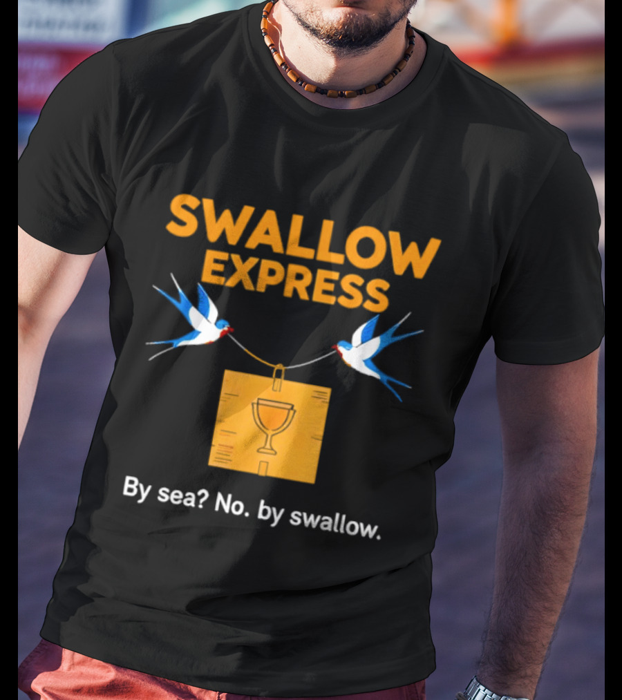 Swallow Express By Sea No By Swallow Classic Birds Carrying Orange Box T-Shirt