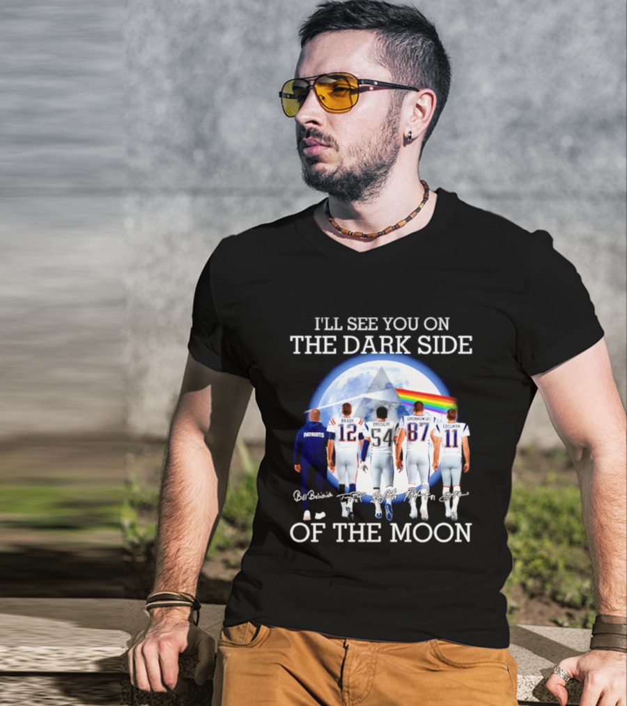 Patriots Brady Gronkowski Edelman Dark Side Of The Moon T-Shirt