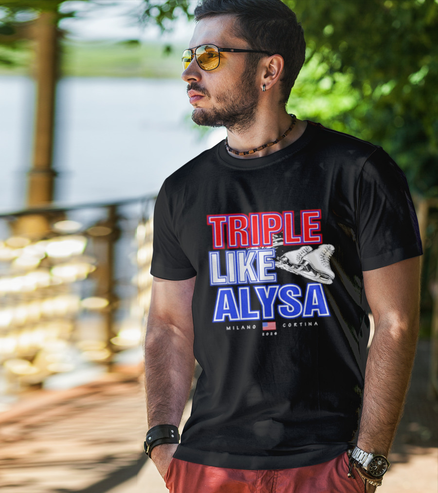 Triple Like Alysa Milano Cortina 2026 USA T-Shirt