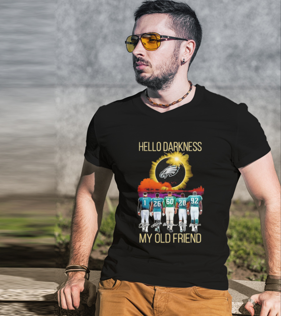 Philadelphia Eagles Players Hello Darkness My Old Friend T-Shirt