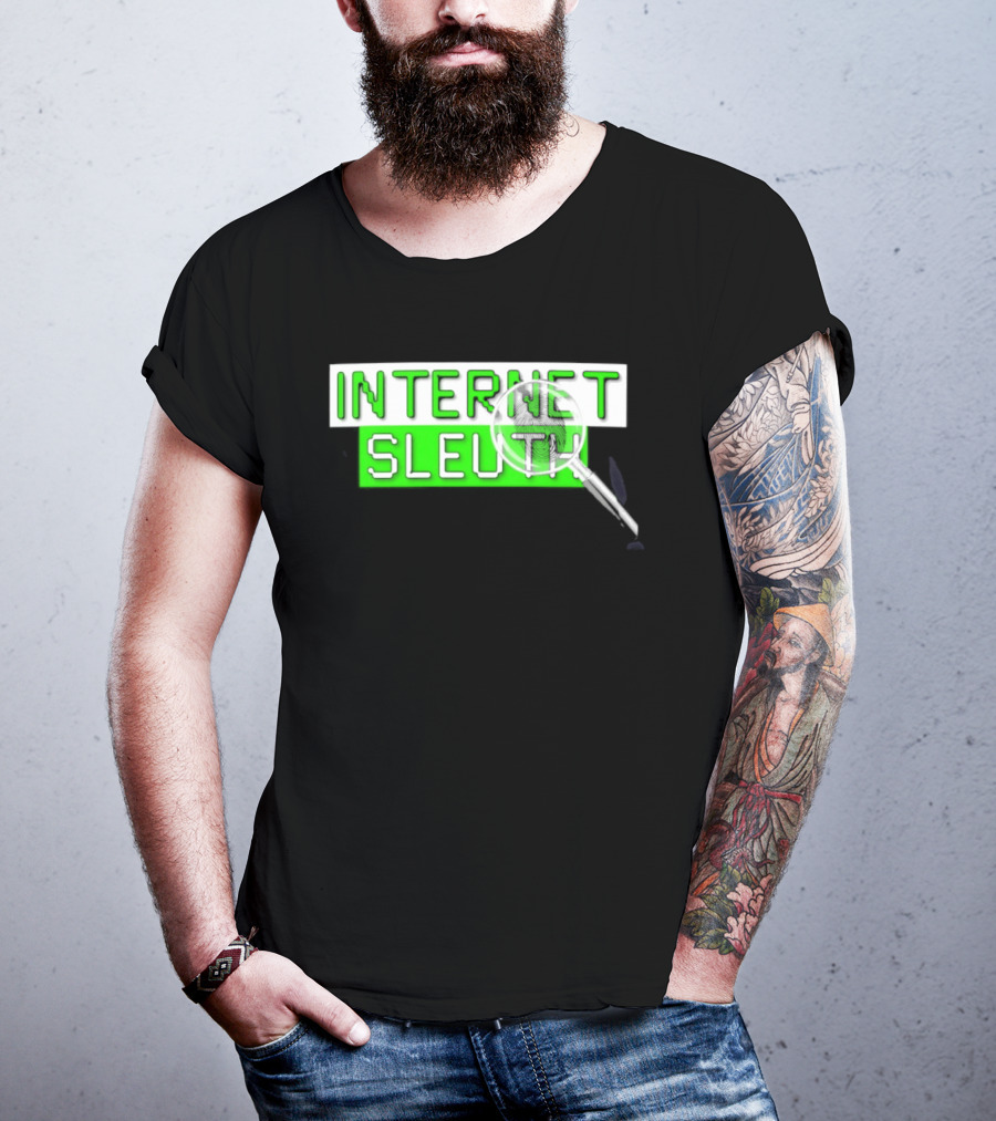 Internet Sleuth Magnifying Glass Green T-Shirt
