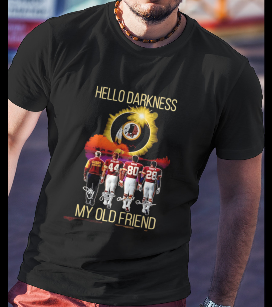 Washington Commanders Gibbs Riggins Monk Green Hello Darkness My Old Friend T-Shirt