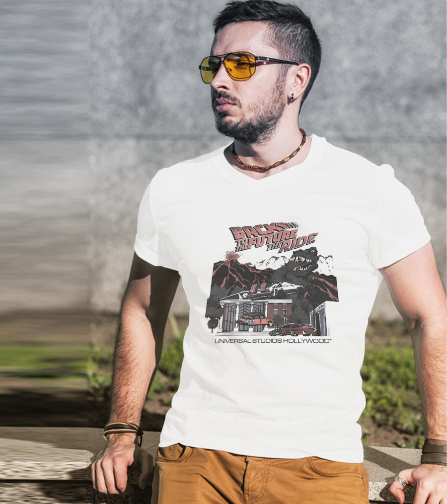 Back To The Future The Ride Lightning Universal Studios Hollywood Vintage Attraction T-Shirt