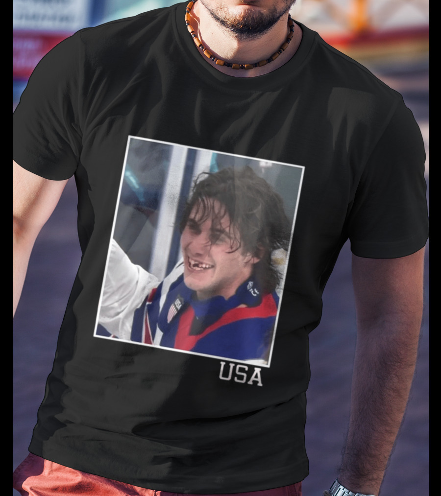 Jack Hughes USA Hockey Toothless Smile T-Shirt