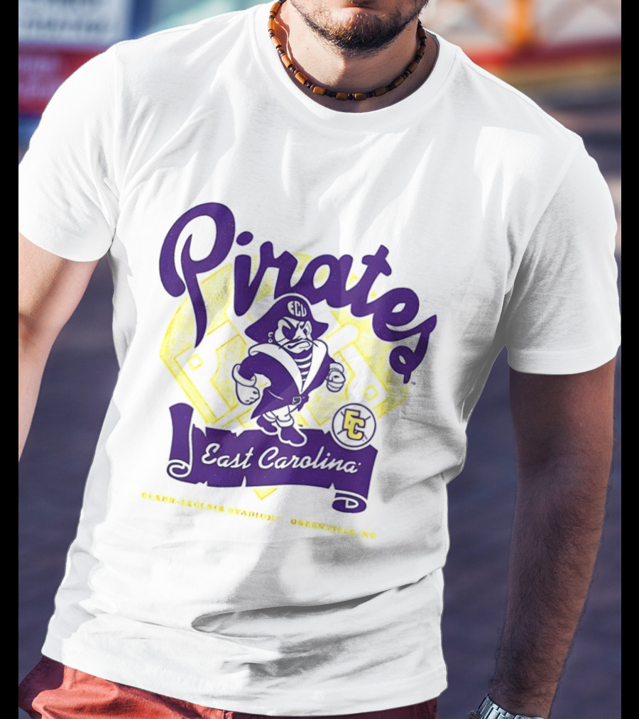 East Carolina Pirates ECU Bold Mascot And Shield T-Shirt