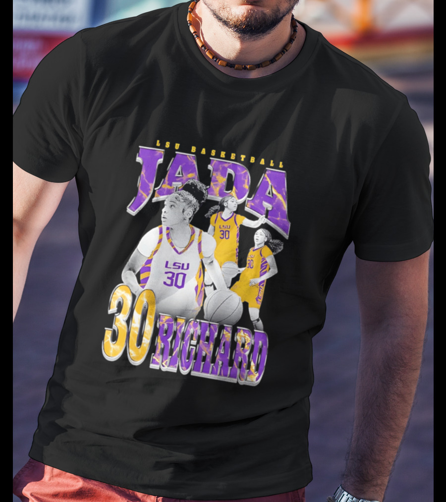 LSU Basketball Jada Richard 30 LSU Tigers Retro 90s T-Shirt
