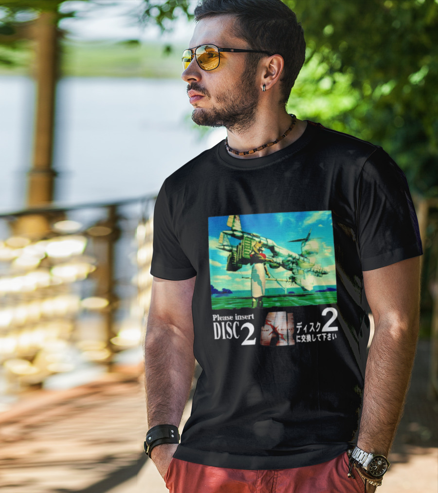 Please Insert Disc 2 Retro Anime Video Game Aesthetic T-Shirt