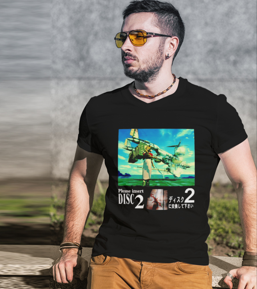Please Insert Disc 2 Retro Anime Video Game Aesthetic T-Shirt