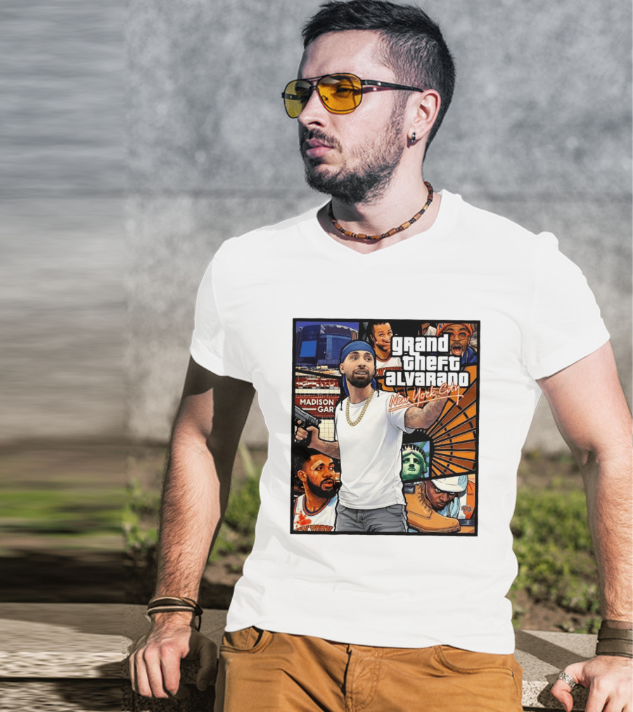 Grand Theft Alvarado New York City Madison Square Garden Statue Of Liberty T-Shirt