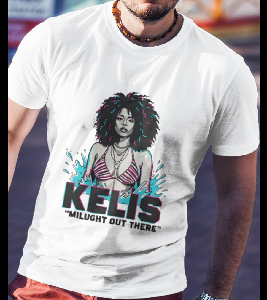 Kelis Milught Out There Striped Bikini T-Shirt