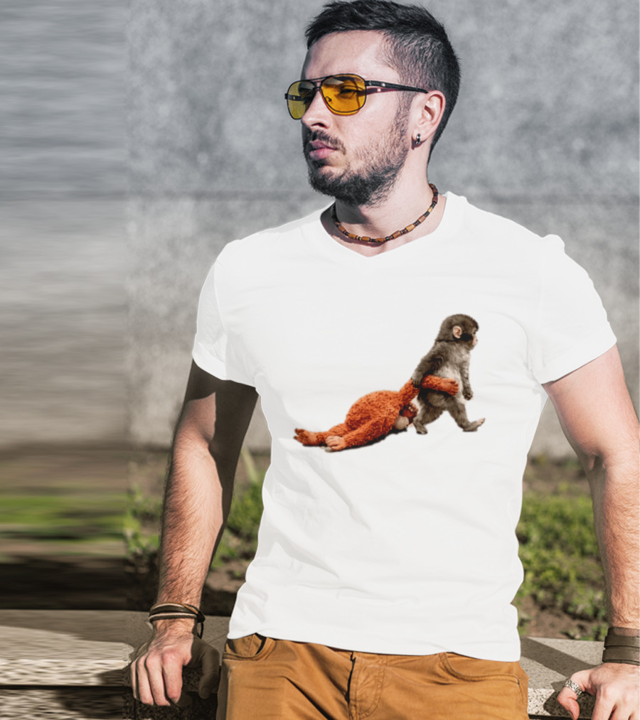 Punch The Monkey Baby Monkey Dragging Toy T-Shirt