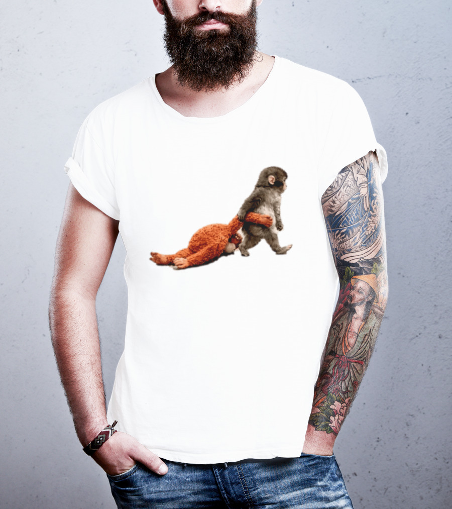 Punch The Monkey Baby Monkey Dragging Toy T-Shirt