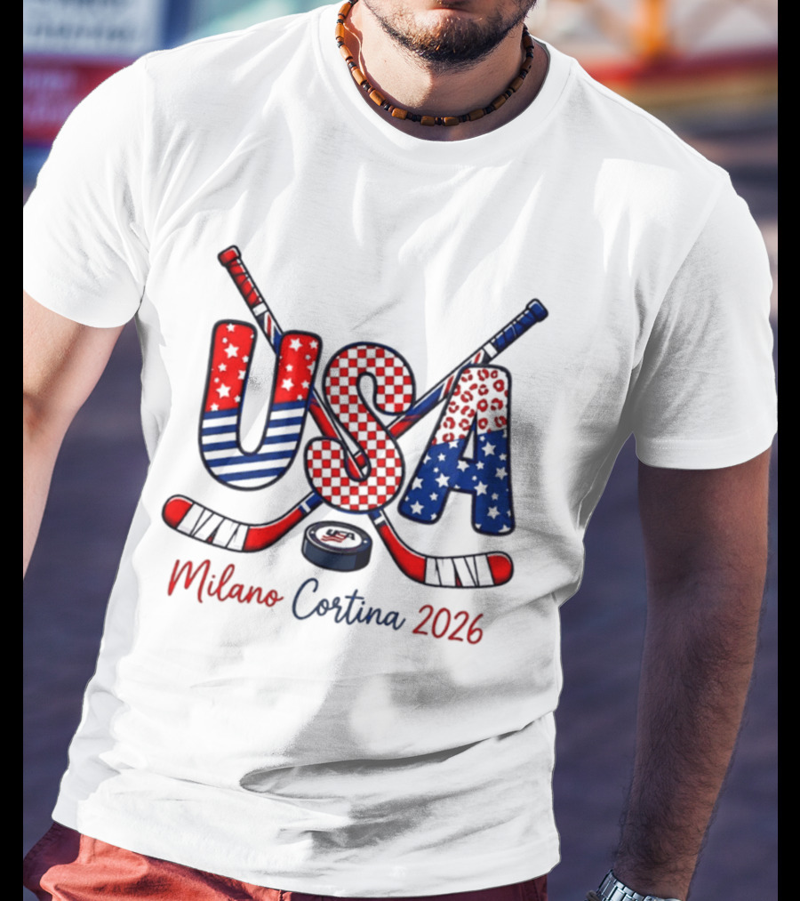 USA Hockey Milano Cortina 2026 Ice Hockey Championship Team Sports Fans T-Shirt