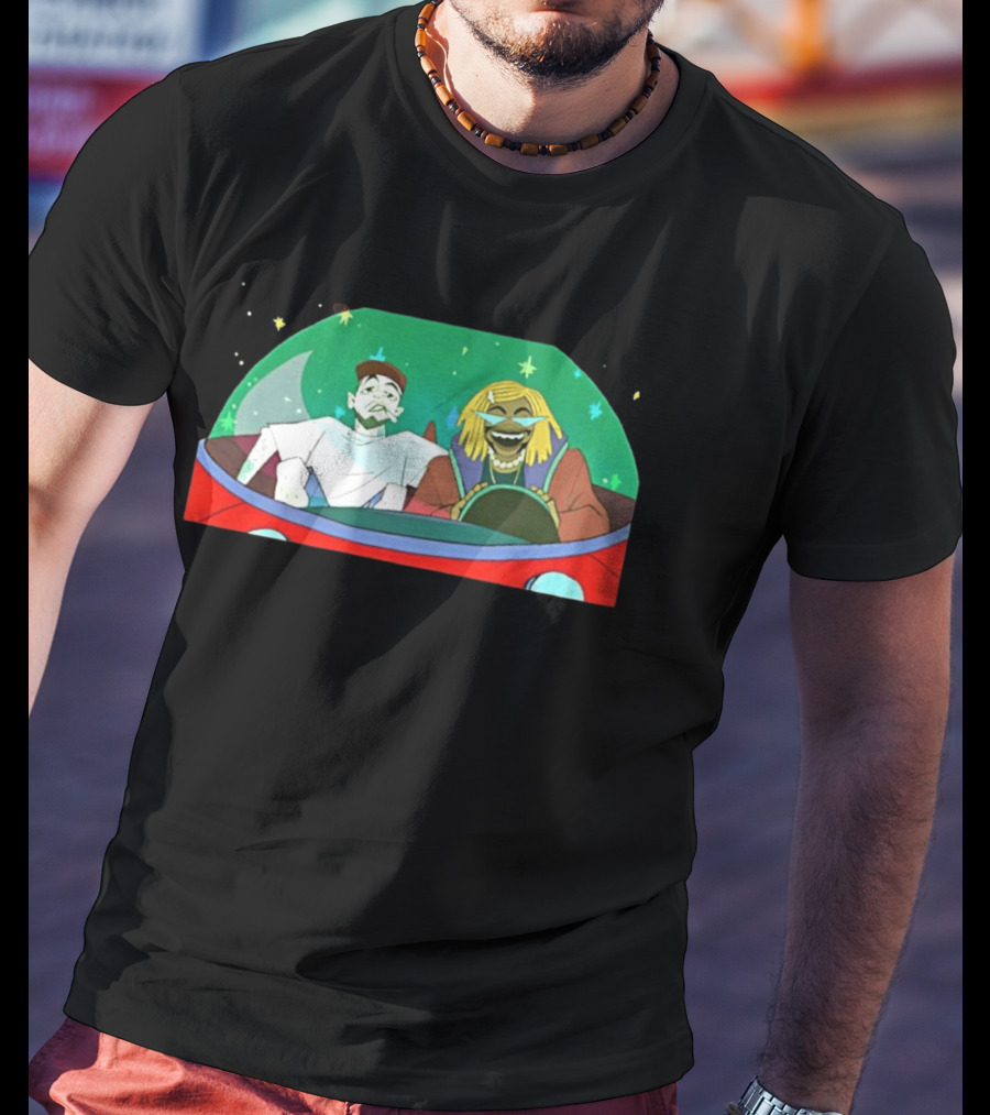 Mac Miller Thundercat She Knows Too Much Animated Illustration In Space Car T-Shirt