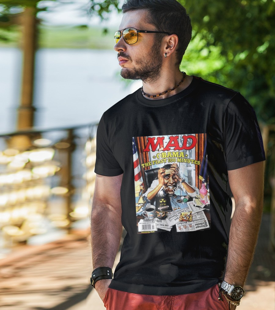 Mad Obama The First 100 Minutes Magazine Cover Presidential T-Shirt