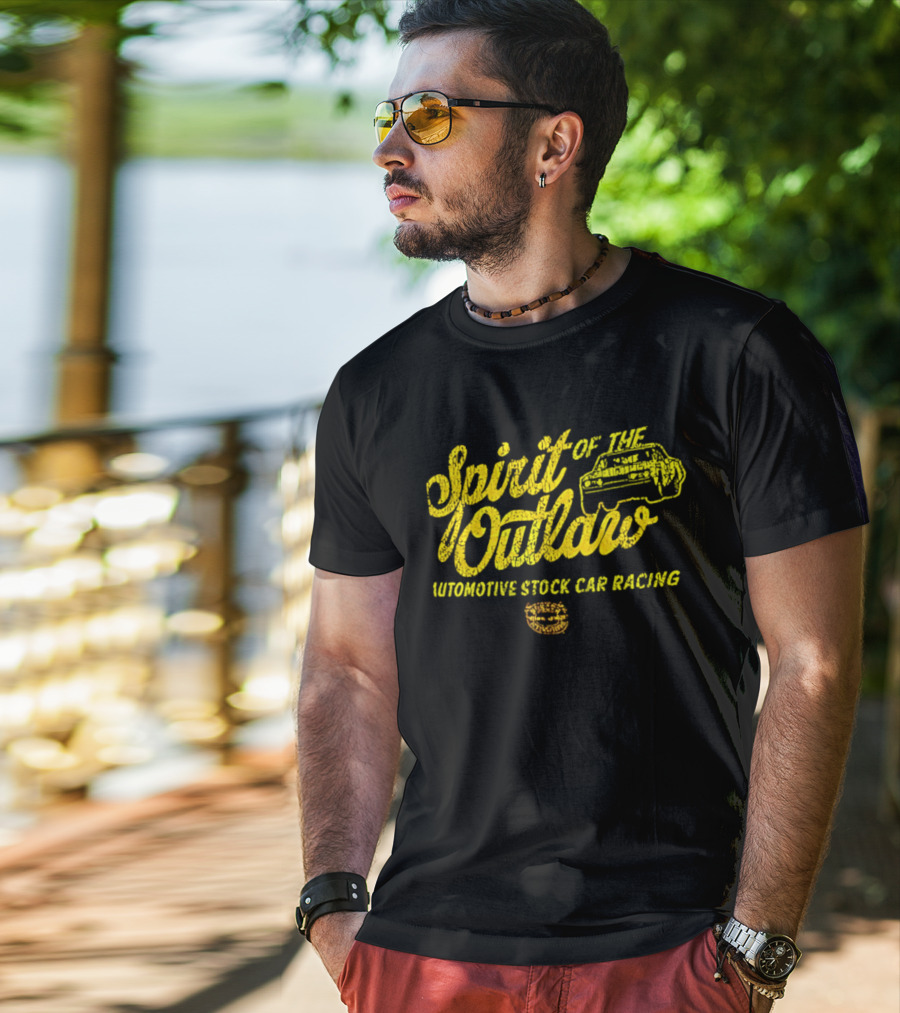 Spirit Of The Outlaw Automotive Stock Car Racing T-Shirt