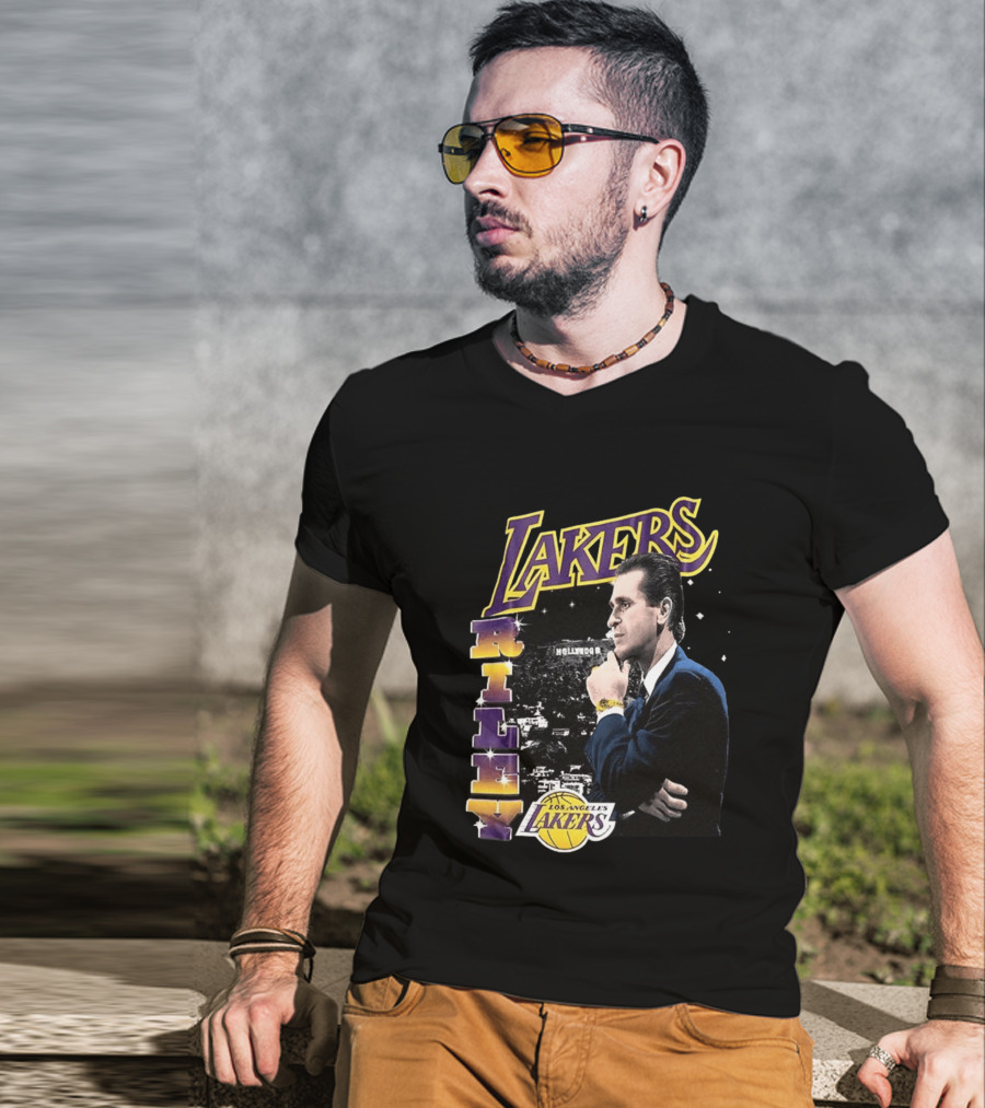 Los Angeles Lakers Pat Riley Hollywood Coach 1981 1990 T-Shirt
