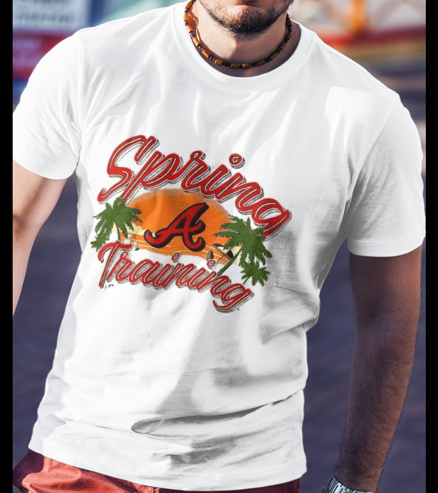 Atlanta Braves Spring Training Sunset Logo Palm Trees T-Shirt