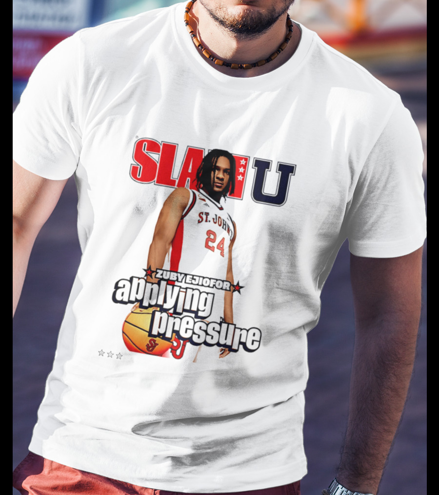 Zuby Ejiofor St. John's Red Storm SlamU Basketball Applying Pressure T-Shirt