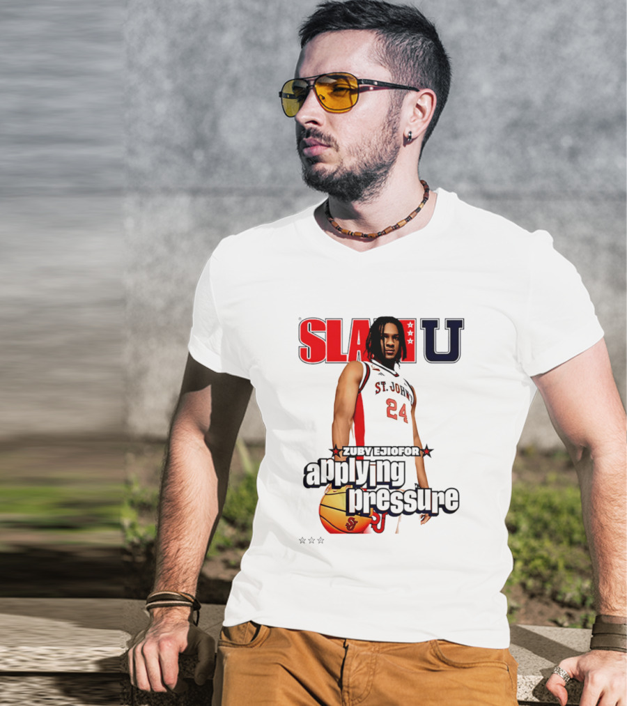 Zuby Ejiofor St. John's Red Storm SlamU Basketball Applying Pressure T-Shirt