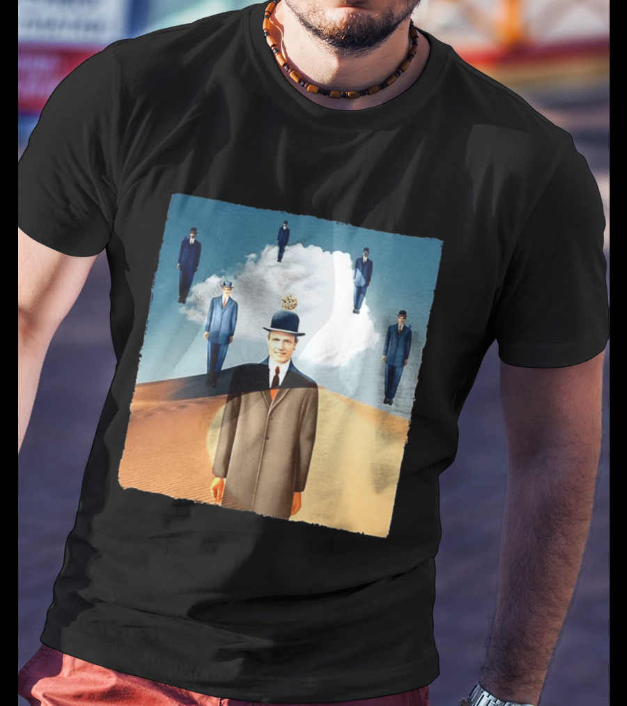 René Magritte X Jean Leloup Son Of Man Remix Surreal Desert Landscape T-Shirt