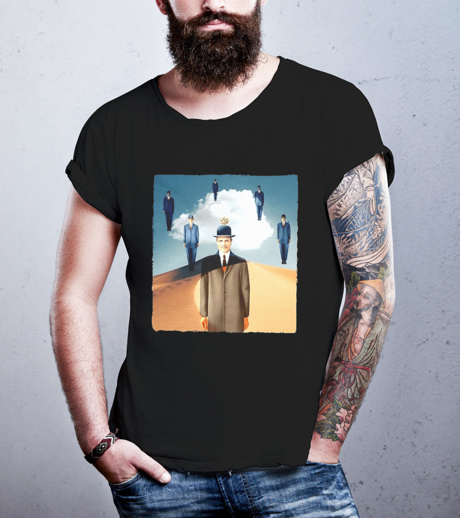 René Magritte X Jean Leloup Son Of Man Remix Surreal Desert Landscape T-Shirt
