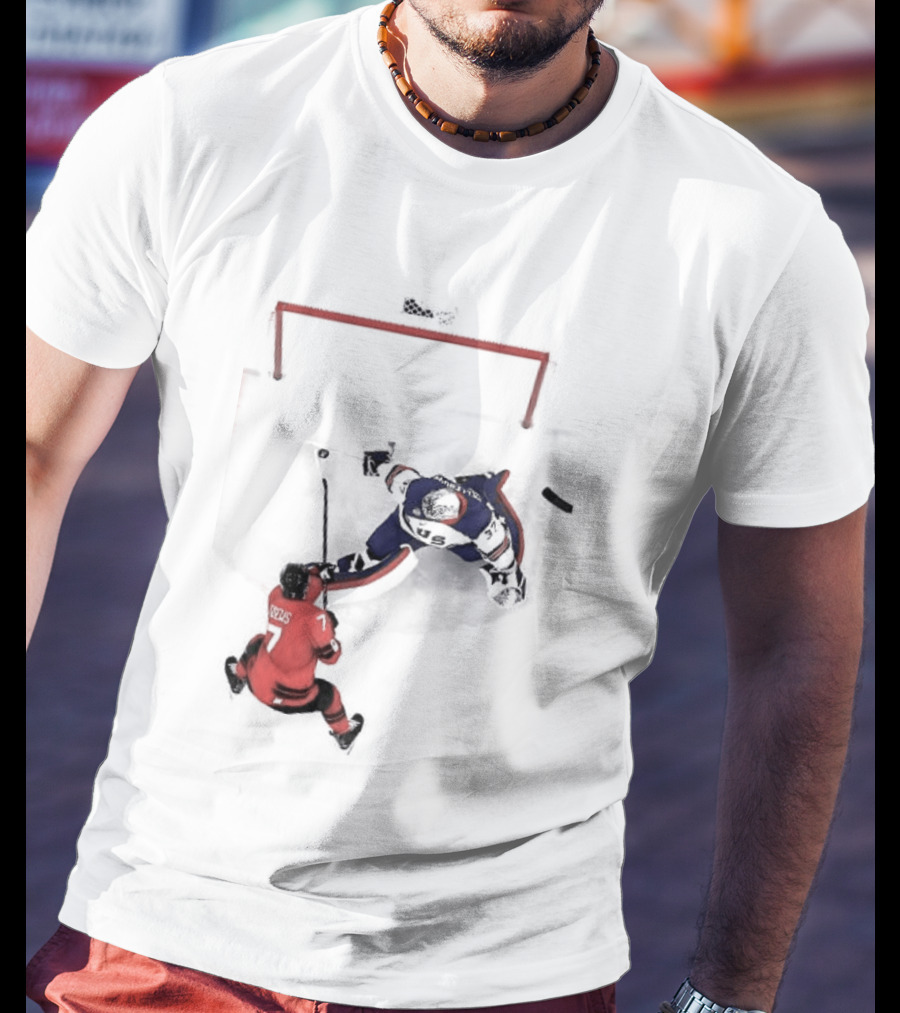 Connor Hellebuyck Team USA Ice Hockey Goalie Save Moment T-Shirt