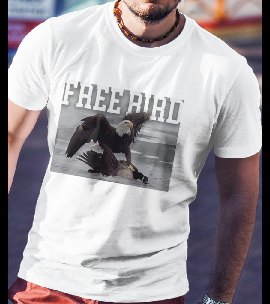 Free Bird Bald Eagle Dominance Over Canada Goose T-Shirt