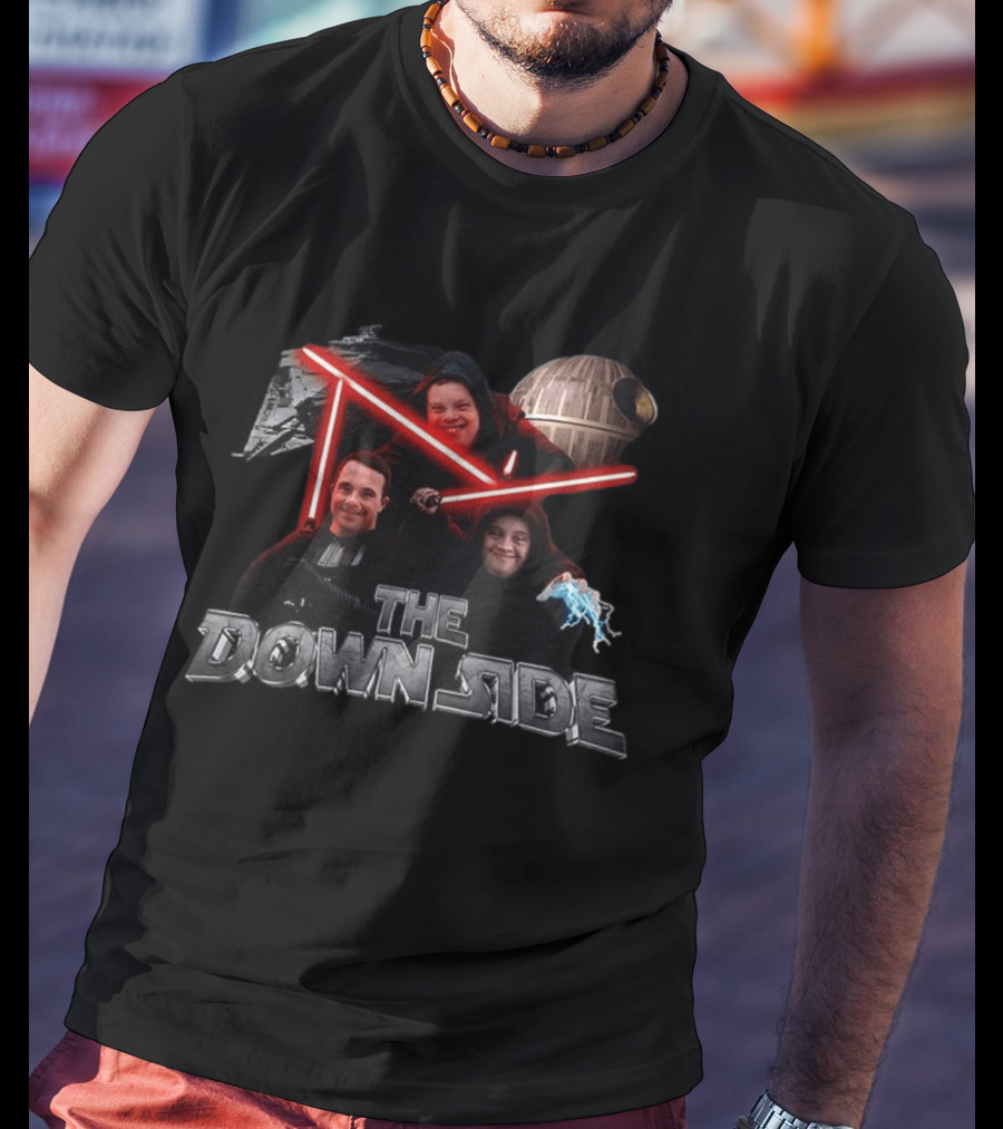 Star Wars Downside Parody With Lightsabers And Death Star T-Shirt