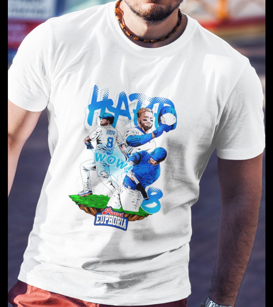 Planet Euphoria Ian Happ WOW 8 Chicago Cubs T-Shirt
