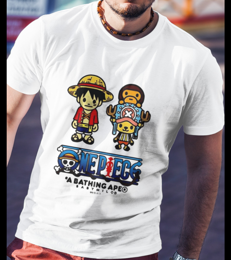 One Piece A Bathing Ape Baby Milo Collaboration Luffy And Tony Tony Chopper T-Shirt