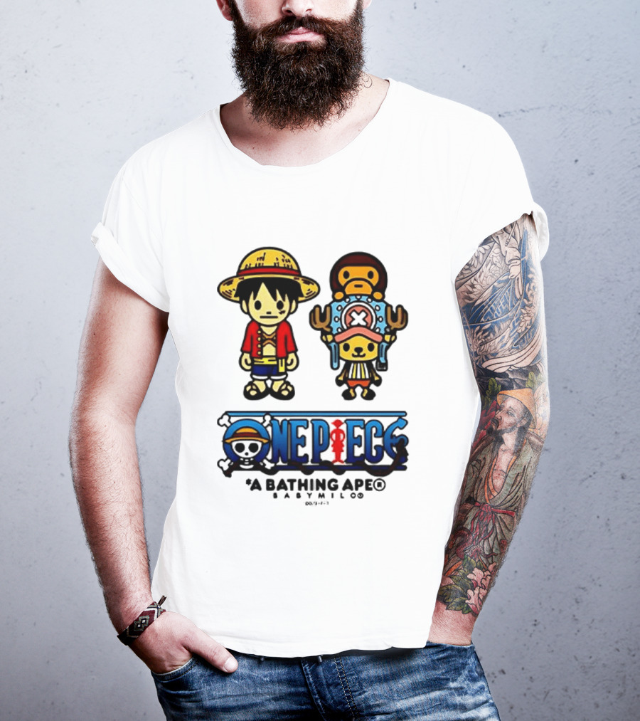 One Piece A Bathing Ape Baby Milo Collaboration Luffy And Tony Tony Chopper T-Shirt