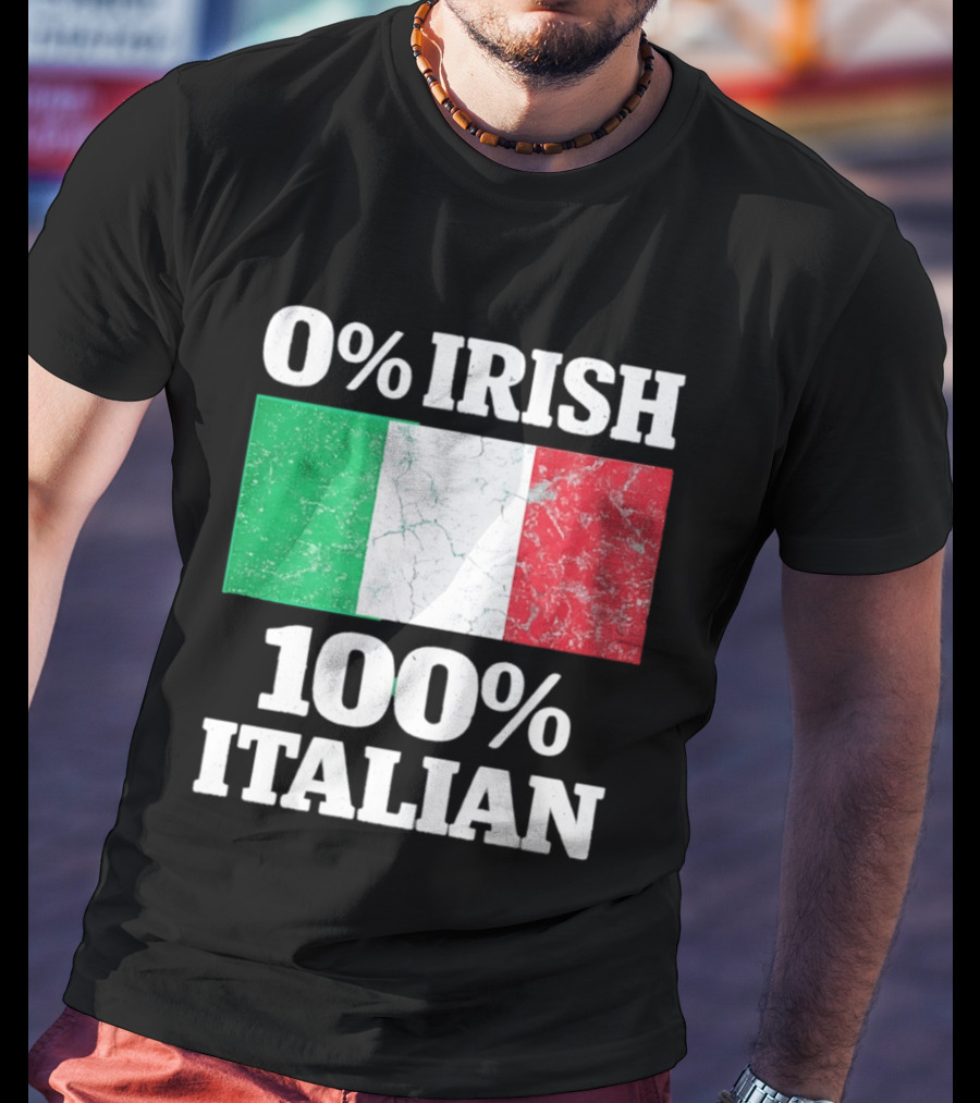 0 Irish 100 Italian Flag Heritage Pride Italy T-Shirt