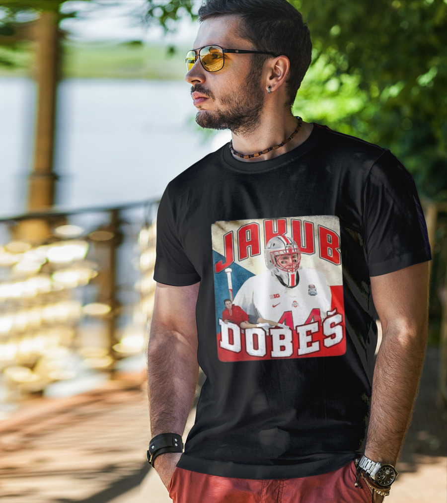 Jakub Dobeš Ohio State Buckeyes Hockey Big Ten 44 T-Shirt