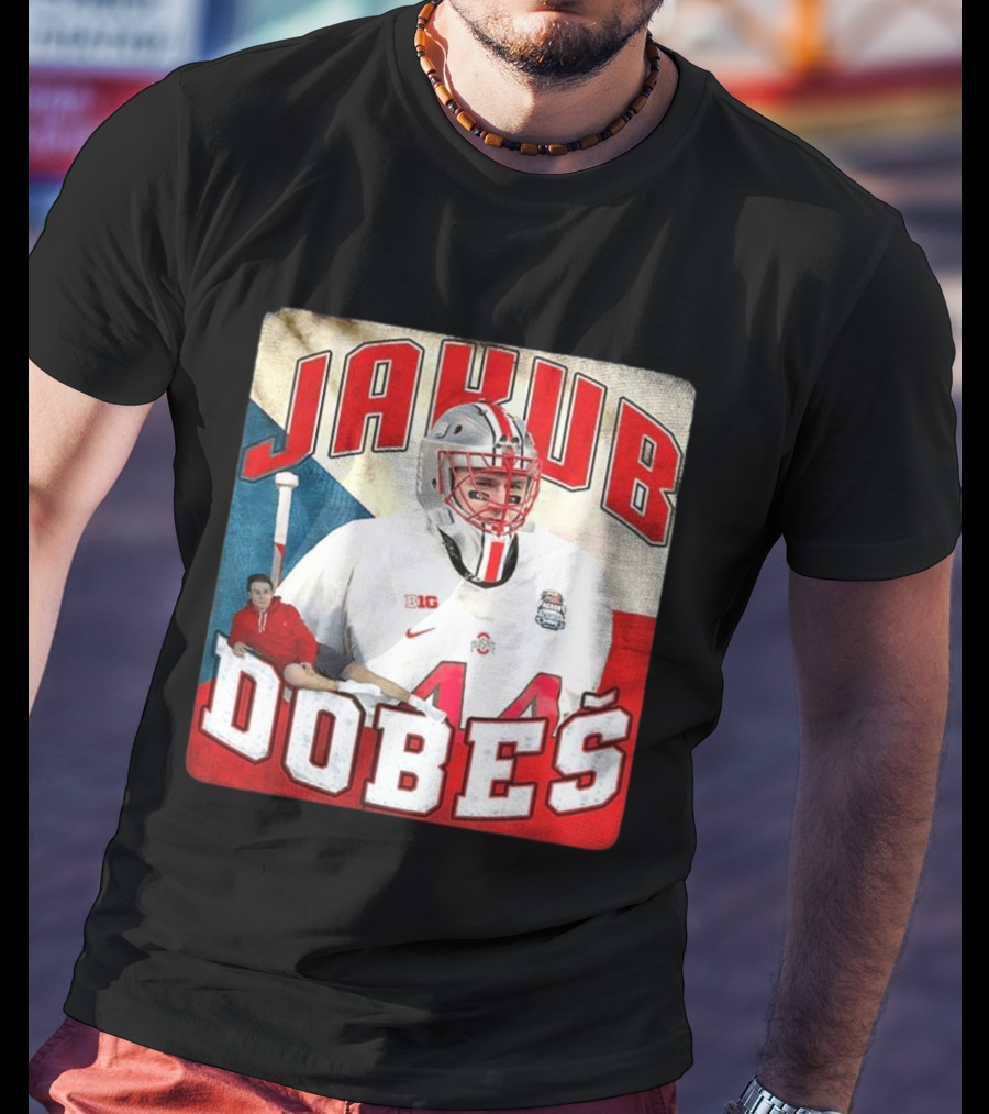Jakub Dobeš Ohio State Buckeyes Hockey Big Ten 44 T-Shirt